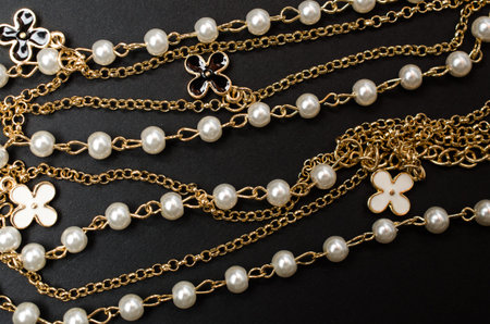 texture of beads and chains
