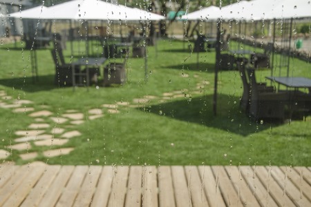 drops on the glassの写真素材