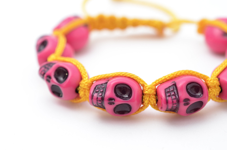 bracelet with skulls isolatedの写真素材