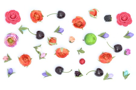 flowers, fruits, compositionの写真素材