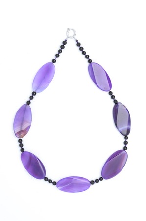 purple necklace isolatedの写真素材