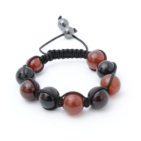 carnelian bracelet isolatedの写真素材