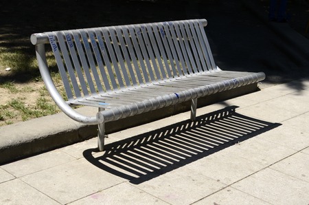 modern bench in a parkの写真素材