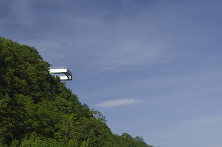 viewing platform on top of the mountainの写真素材