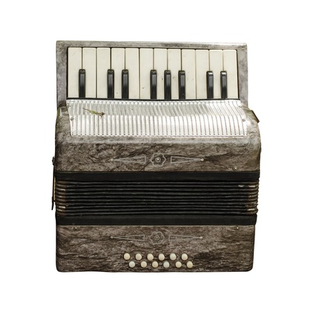 old accordion isolatedの写真素材