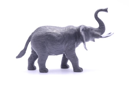 toy elephant isolated on whiteの写真素材