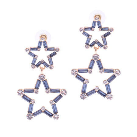 Stars earrings isolated on white