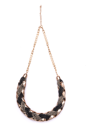 necklace chain isolated on whiteの写真素材