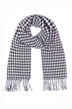 black and white scarf isolated on white