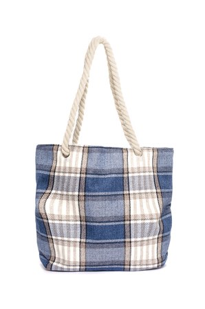 Beach handbag isolated on whiteの写真素材