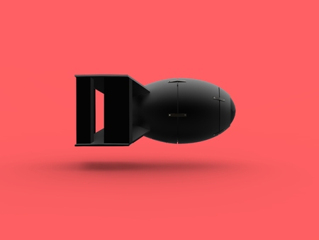 Stylish poster atomic bomb. 3D renderingの写真素材