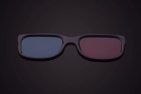 stereo glasses on black backgroundの写真素材