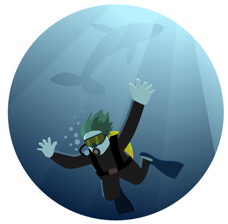 Diving into abyssのイラスト素材