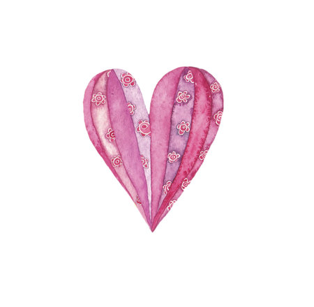 Hearts, greeting card. Colorful watercolor can be used for wallpaper, pattern fills, web page background, surface textures, textiles, cards, postcardsの写真素材