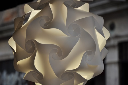 Lighting abstract shape lamp with curlicues and loops.の写真素材