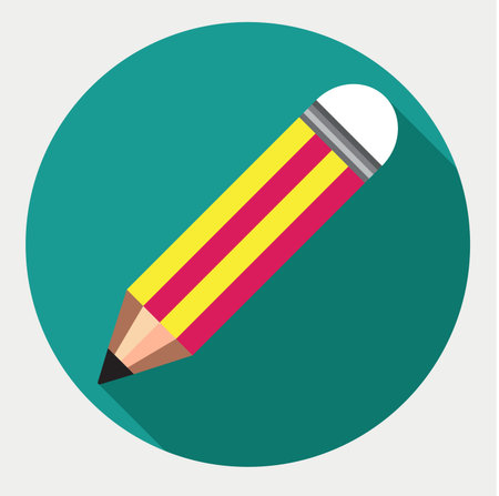 Pencil vector icon, Stationery, Flat Vector illustration.のイラスト素材