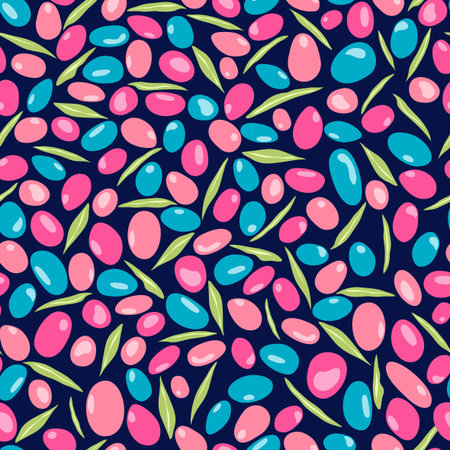 Olive pattern, Blue illustrationのイラスト素材