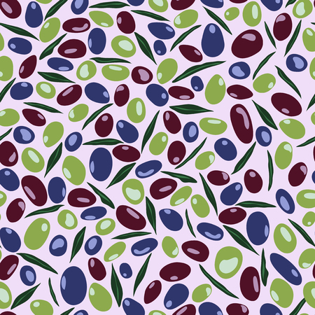 Olive pattern, Cream purple illustrationのイラスト素材