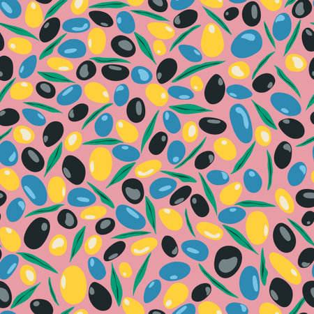 Olive pattern, Pink blackness illustrationのイラスト素材