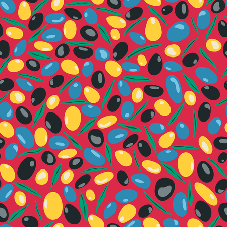 Olive pattern, Red yellow illustrationのイラスト素材