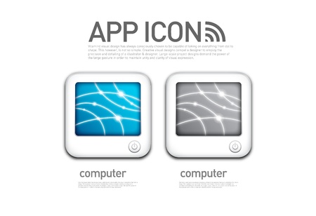 Shaped computer screen app iconsのイラスト素材