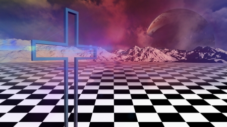 Alien world  made in 3d softwareの写真素材