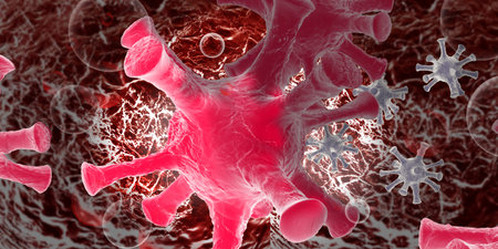 cloud of micro organizam made in 3d software