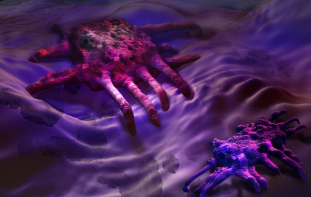 cancer cell made in 3d softwareの写真素材