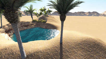Oasis in the desertの写真素材