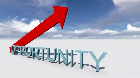 Opportunity this way.Made in 3d softwareの写真素材