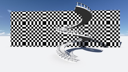 Stairway to heaven made in 3d softwareの写真素材