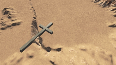 Cross over the Crisis made in 3d softwareの写真素材