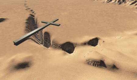 Cross over the Crisis made in 3d softwareの写真素材