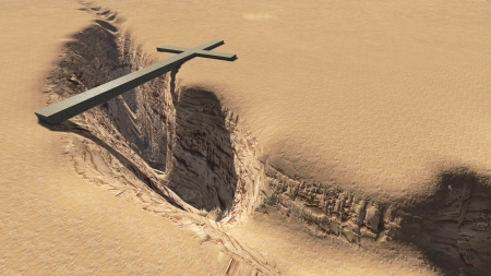 Cross over the Crisis made in 3d softwareの写真素材
