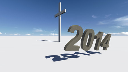 cross end 2014 made in 3d softwareの写真素材