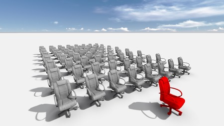 Abstract illustration of red chair leader made in 3dの写真素材