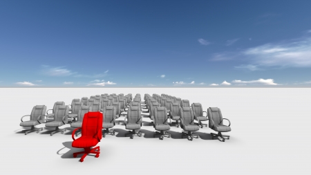 Abstract illustration of red chair " leader "  made in 3dの写真素材