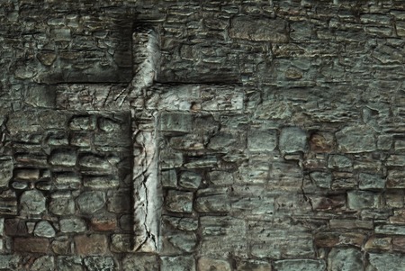 Old Wall With Cross made in 3dの写真素材