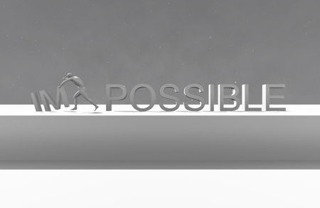 Make it possible Motivational concept made in 3d