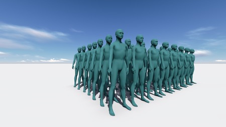Standingin The Crowd made in 3d softwareの写真素材