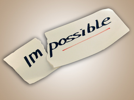 Word impossible transformed into possible. Motivation philosophy conceptの写真素材