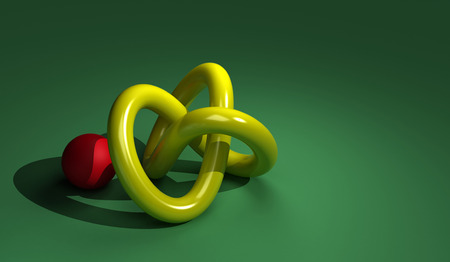 torus with red ball  made in 3d softwareの写真素材