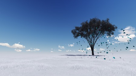 white  landscape made in 3d softwareの写真素材