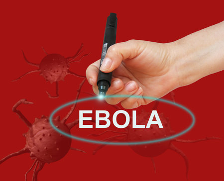 writing  word EBOLA  on gradient background made in 2d softwareの写真素材
