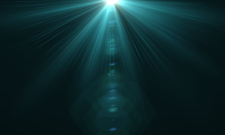 star with lens flare and bokeh effect made in 3d software