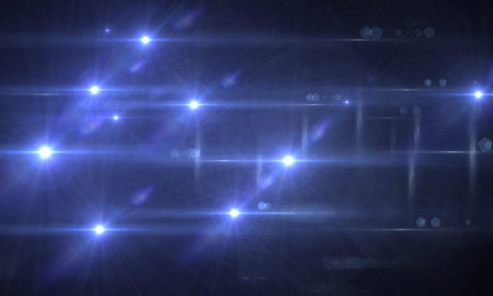 star with lens flare and bokeh effect made in 3d software