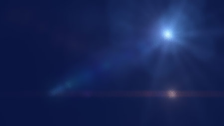 star with lens flare and bokeh effectの写真素材