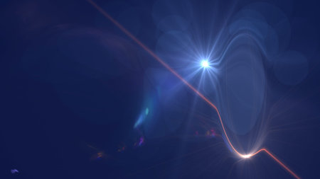 star with lens flare and bokeh effect