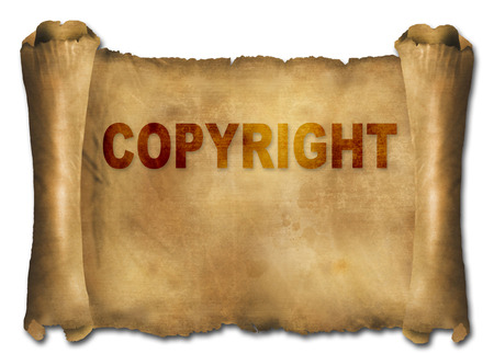 word copyright on paper scroll made in 2d softwareの写真素材