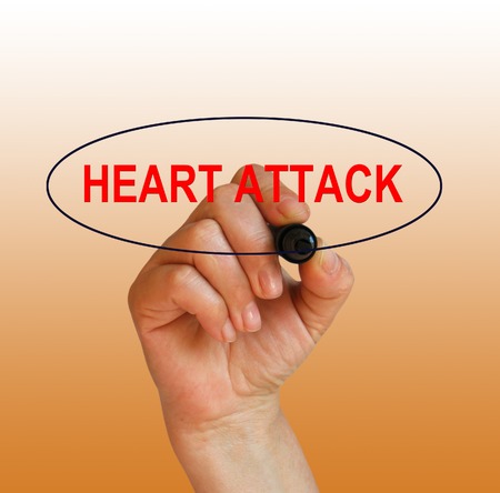 writing word heart attack with marker on gradient background made in 2d softwareの写真素材
